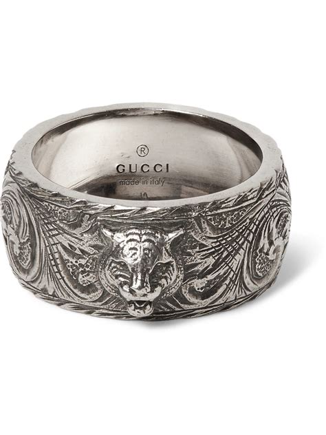 gucci 4 tiger head ring silver|Gucci wallet tiger head.